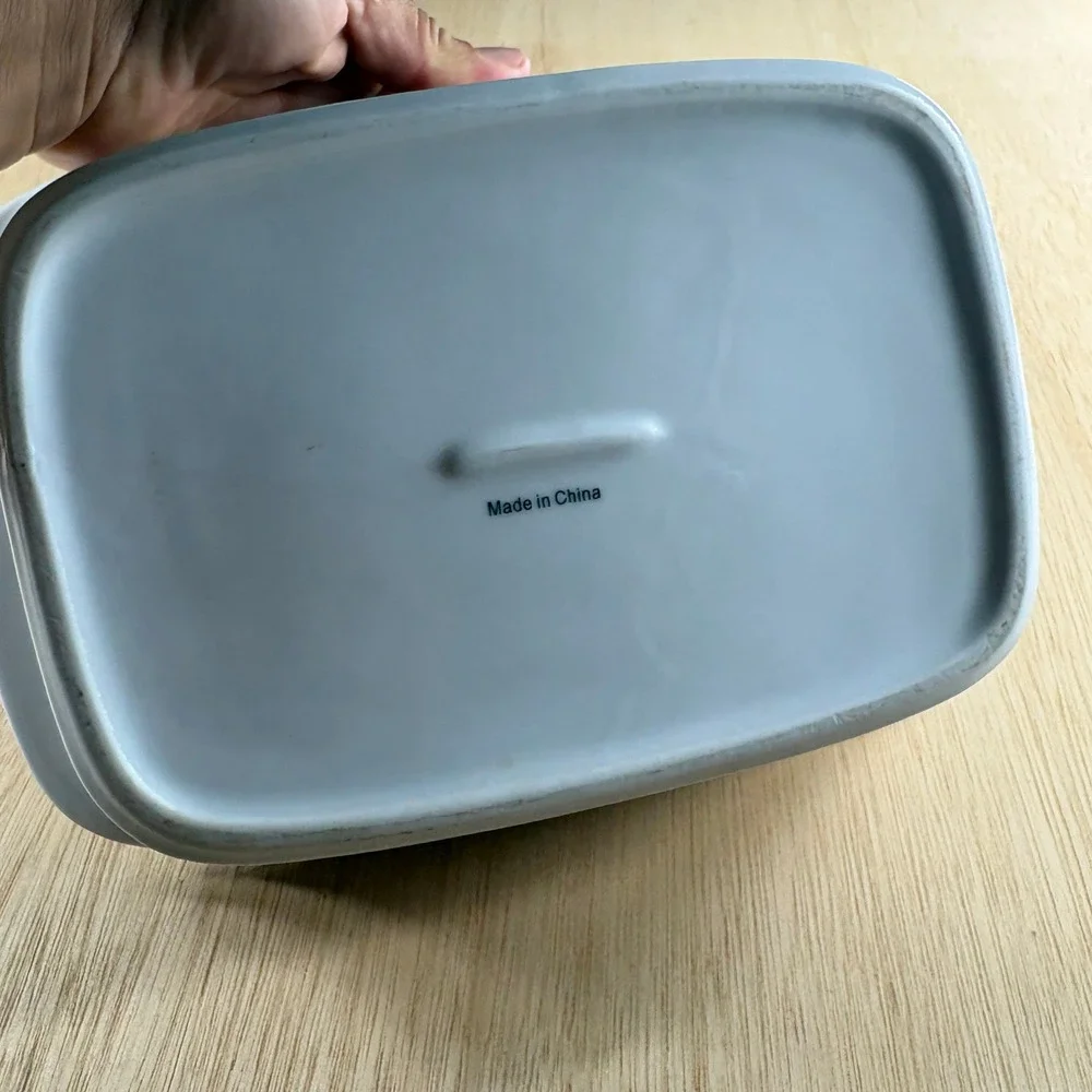 White Ceramic Rectangular Baking Dish Casserole Stoneware Serving Pan 10in